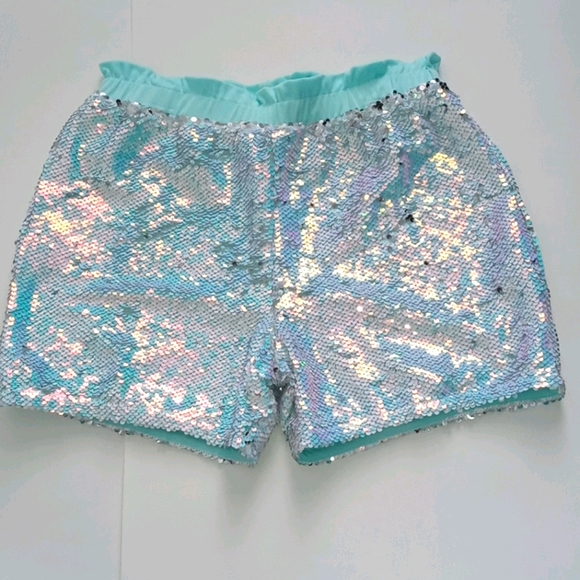 💐H-P Mermaid sequence hi waist shorts girls Sz L - Picture 1 of 5